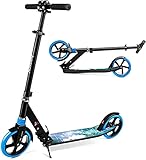 EXTRA BREITES TRITTBRETT - Unser Cityroller mit 4 Farben sind zudem optisch sehr modern und erwachsenengerecht edel designt. Großzügigen Trittbrett ist sehr robust und rutschfest. Die Maximalbelastung von 100kg bringt Sie, Ihren Partner und Ihre Kinder egal welchen Alters sicher und bequem ans Ziel.