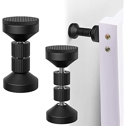 TOPHOME 2PCS Adjustable Bed Frame Anti-Shake Tool Adjustable Threaded Headboard Stoppers Fixer Antishake Telescopic Support Stabilizer for Room Wall, Beds, Cabinets, Sofa(77-90mm,Black) Cover