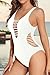 Make a Splash! Best Bathing Suits for Your Body Type 19 Aqua Eve Women Sexy One Piece Swimsuits Plunge Deep V Neck Cutout Bathing Suits White XX-Large