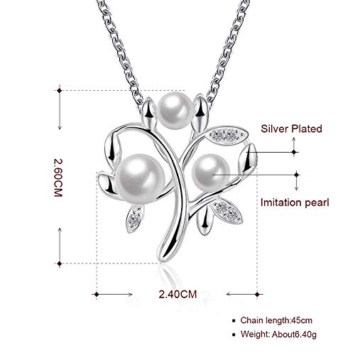 Collier de perles pendentif fleur bijou léger et confortable 45cm - 2