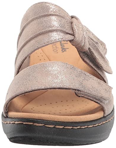 Clarks Merliah Charm Heeled Sandal, Taupe Metallic Synthetic, 8.5 Wide #TOP1