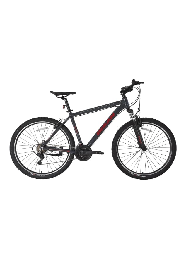 Bisan Atlas Erkek Dağ Bisikleti 43Cm V 26 Jant 21 Vites Parlak Gri Kırmızı