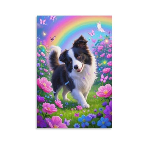 Poster en lienzo de Border Collie pintura mural decorativa de salon