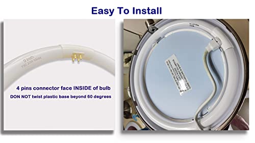 9 Inch (Fb681) T5 Circular Bulb,Compatiable Zadro Gla, Glaw, Slwr, Slvr Makeup Mirror,22W Fluorescent Bulb,G10Q 4 Pin Inward, 6500K Daylight Fluorescent Lamp #TOP4