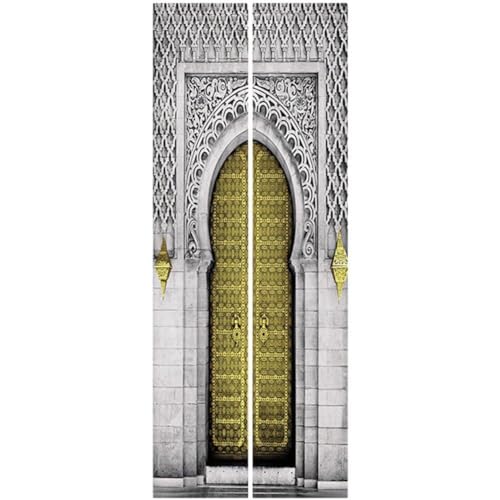 Autocollants de porte Mecque impression haute définition islamique - 2