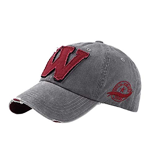 Devil Unisex W Letter Retro Snapback Denim & Cotton Baseball Cap-(Pack of 1)