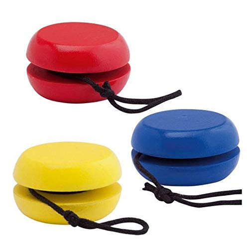 Vasara Lote de 30 Yoyo de Madera Colores Surtidos - Yoyos Divertidos Originales Baratos para Niños, Infantiles. Detalles Bodas, Comuniones y Cumpleaños