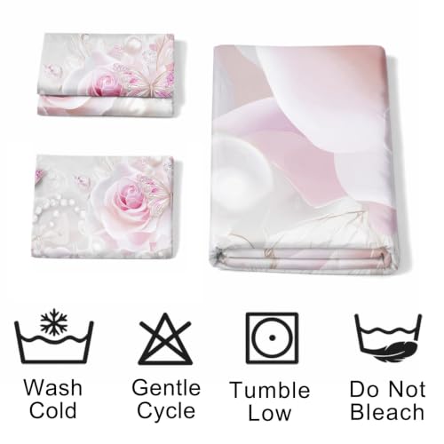 Housse de couette 200x200 fleurs et papillons avec 2 taies d'oreiller - 7