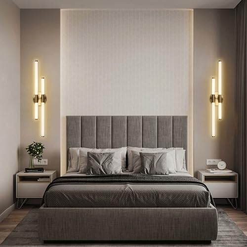 Applique murale LED dorée pour chambre à coucher et luminaire intérieur