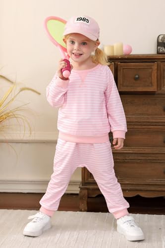 YOUNGER TREE Toddler Fall Outfits Baby Girl Long Sleeve Sweatsuit Top + Sweatpants Set Girls Winter Clothes3