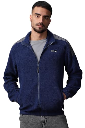 Sweat-shirt col montant High Star homme bleu marine en polyester taille 44