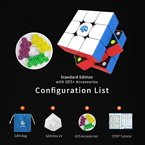 GAN 356M Extra GES Built-in Magnet Stickerless Edition Competition Cube 3x3x3 Standard Edition with