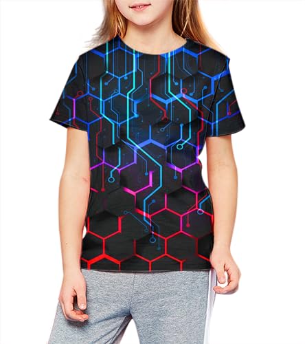 Image of LAIDIPAS Boys Girls 3D Graphic T-Shirt Short Sleeve Tops Tees 6-16 Years
