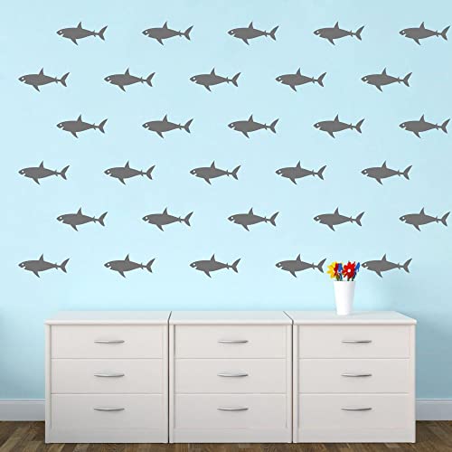 Shark Wall Decals - 32 adhesivos decorativos de PVC removibles miniatura 3