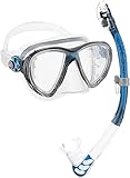 Cressi Big Eyes Evo Alpha Ultra Dry Schnorchelset Schnorcheln Set mit Schnorchel und Taucherbrille wasserdichte Tauchmaske Anti-Fog Anti-Leck aus Gehärtetem Glas Premium Dry Schnorchel für Erwachsene
