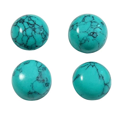 Cabochons ronds turquoise 8 mm de 7,9 carats à la finition soignée