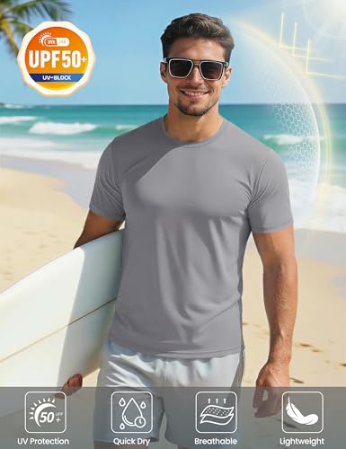 Image of MAGCOMSEN Men's Short Sleeve T-Shirt Quick Dry UPF 50+ Athletic Running Workout Fishing Top Tee Performance Shirts