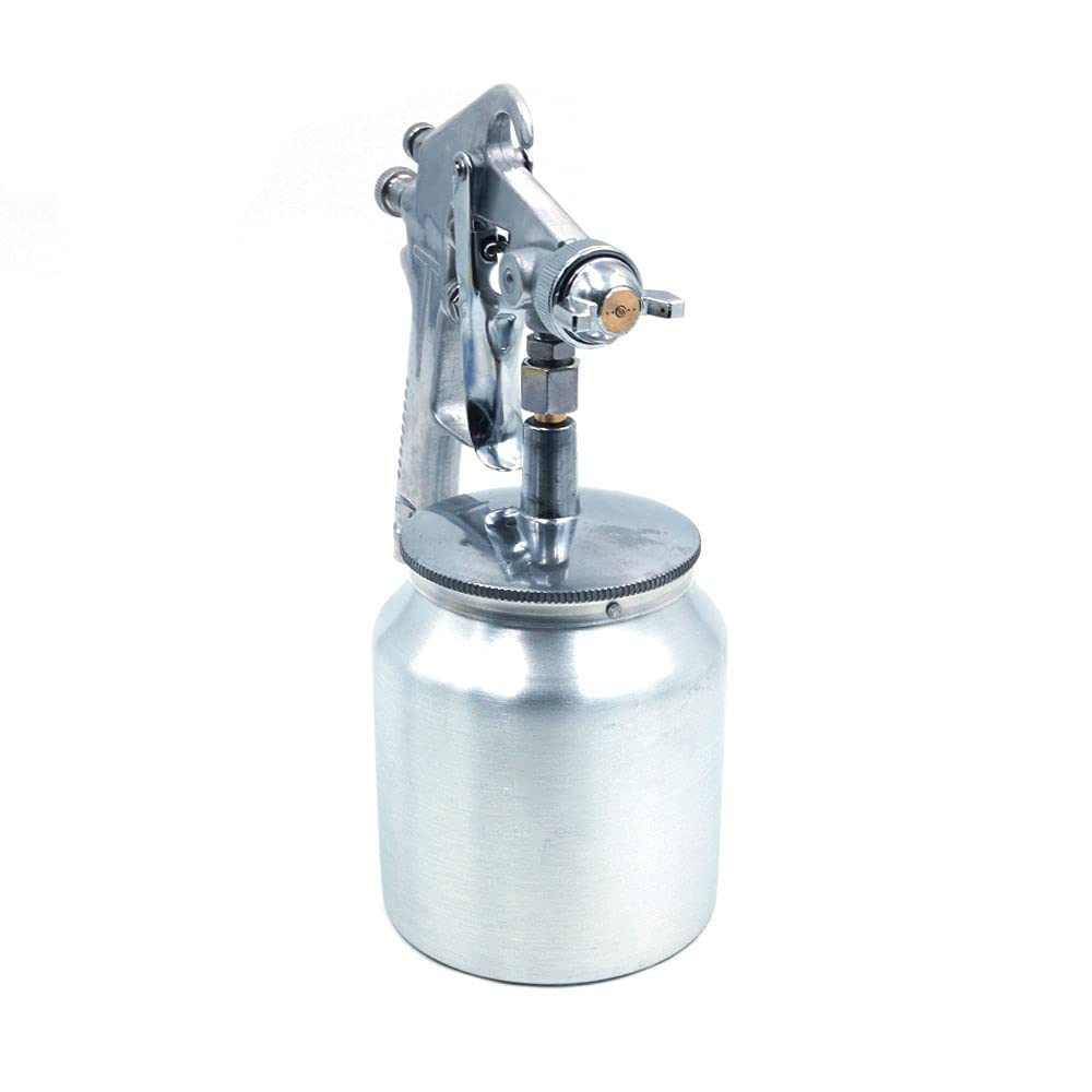 F-75G HVLP Pistolet pulvérisateur de peinture par gravité, avec tasse en aluminium d'une capacité de 400 cc, buse de 1,5 mm 600 ml