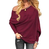 Pull Oversize Femme En Tricot épais - Col Rond Manches Chauve-souris - Côtelé Hiver Automne - Tendance Décontracté