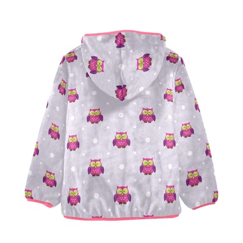 OTVEE Cute Owls Birds Dots Kids Hoodie Jacket Fall Spring Full Zip Warm Outwear Coat2