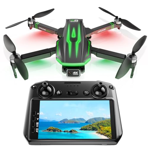 S8 GPS Drones with EIS 4K Camera for Adults Beginner, 5″ Screen on Controller,60 Min Flight Time,Auto Return,Long Range Transmission,Brushless Motor,QuickShots,Foldable and Lightweight Quadcopter with Follow Me,Christmas Toy Birthday Gifts,Under 249g