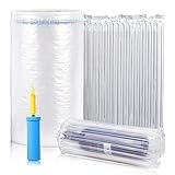 Inflatable Bubble Wrap Roll,12 inch x131 Feet, Inflatable Air Pillow Column Wrap for Packaging Movin
