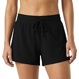 Aolso Badeshorts Damen, Sommer Boardshorts mit Taschen und Bauchkontrolle, Hohe Taille Schwimmhose,Trocknende Sportshorts für Strandurlaub, Wassersport, Freizeitaktivitäten,A-M