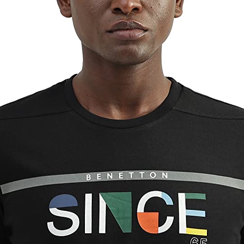 Image of UNITED COLORS OF BENETTON Men's Cotton Printed Regular Fit T-Shirt