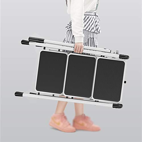 Taburete plegable blanco con 4 escalones antideslizantes para cocina 5