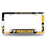 Rico Industries NHL Hockey Pittsburgh Penguins Wave 30,5 x 15,2 cm Chrom All Over Automotive Kennzeichenrahmen für Auto/LKW/SUV