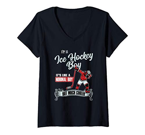 Mujer I'm A Ice Hockey Boy Normal But Much Cooler - Dabbing Player Camiseta Cuello V