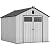 YITAHOME Outdoor Storage Shed 8x10 Ft, Plastic Storage Sheds with Floor, Lockable Doors, Windows, and Vents for Patio, Lawn, Backyard, Large Garden Storage for Bikes, Mowers, and Garden Tools, Gray
