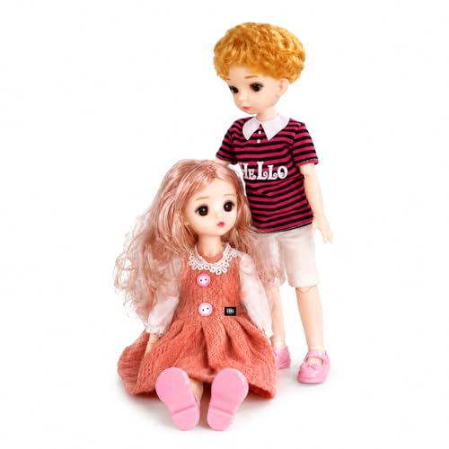 Image of DSR 30 CM Fashion Doll Pair for Kids | Boy & Girl Dolls with Movable Joints | Plastic Toy (Boy & Girl Doll Set)