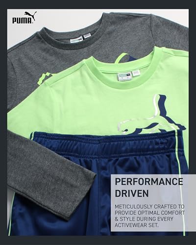 PUMA Boys Sweatpants Set - 3 Piece Fleece Pullover Long Sleeve Shirts Boys TShirt and Jogger Pants Kids Activewear Set (8-16)3