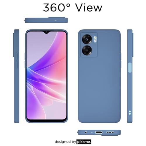 Image of Outlouders Back Cover for Oppo K10 5G | Camera Protection | Durable Soft Matte Silicone Bumper Case (Aqua Blue)