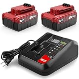 TREE.NB 6.0Ah 20V Replacement for Porter Cable 20V Battery and Charger Combo Compatible with Porter Cable 20V Lithium Battery PCC685L PCC680L PCC681L PCC682L PCC685LP