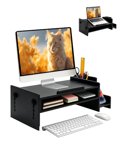 MyPlace Bamboo Monitor Stand Riser with Adjustable Height and Angle