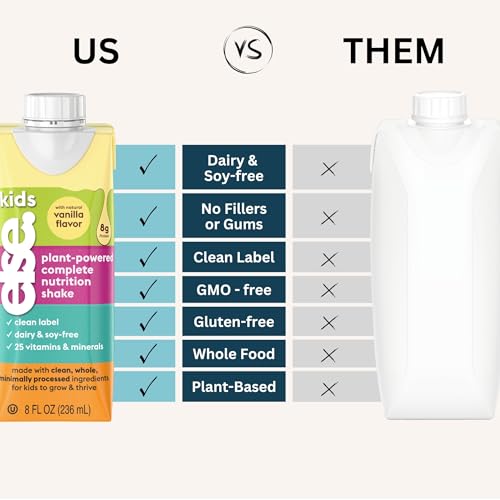 Image of Else Kids Nutrition Shake, Vanilla, 2-12 Years, Dairy Free, 8 fl oz 16 Pack | Plant-based ready-to-drink shake with 25+ vitamins & minerals. Dairy & gluten free for everyday nutrition.