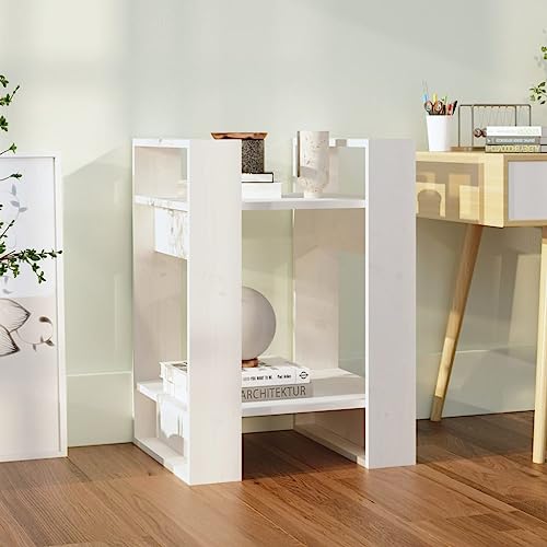 Mandloder 1. Vielseitiges Design & Stauraum Dieses weiße Kiefernholz-Bücherregal, 41x35x57 cm groß, bietet mit seinem klassischen Design reichlich Ablageflächen für Zeitschriften, Bücher