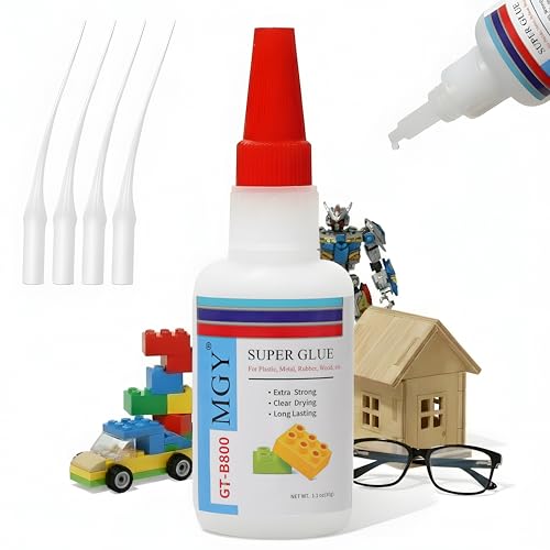 Super Glue for Lego, Plastic, Metal, Wood & Glass, 30g (1.1 oz) Extra Strong Glue for 3D Printing,...