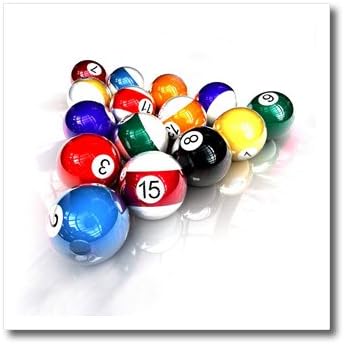 3dRose ht_3318_3 Billiards Balls Pool-Iron on Heat Transfer for White Material, 10 by 10-Inch