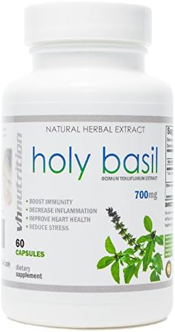 Holy Basil | 700mg 60 Capsules | Ocimum tenuiflorum Extract | 60 Day Supply