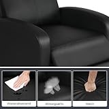 Yaheetech Relaxsessel Fernsehsessel Einzelsofa Ruhesessel mit Verstellbarer Beinablage Liegesessel aus Kunstleder Schwarz