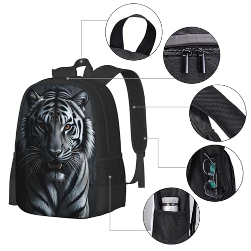 17 Inch Backpack for Tiger Lightweight Adjustable Animal Backpacks with Mesh Side Pockets for Travel Outdoor Sports3