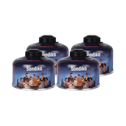 Sondiko Iso Butane Fuel Canister 100g 4 Pack Camping Stove Fuel