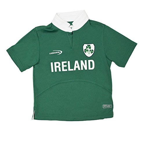 Lansdowne Maillot de Rugby à Manches Courtes Ireland Shamrock Performance Vert pour Enfants (1/2 Ans)