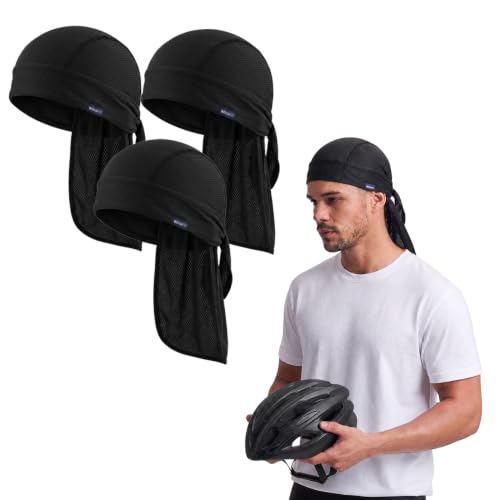 Image of Boldfit Pirate Bandana Cap for Men & Women Helmet Skull Cap Dew Rag Head Wrap with Tie Back Cotton Pirate Hat for Biker, Cycling, Running, Chef, Gym, Riding, Halloween Costume & Outdoor Sports