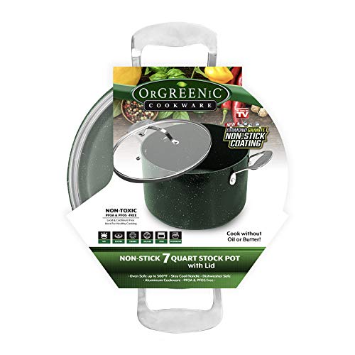Orgreenic Diamond Granite Cookware Collection - Non-Stick Ceramic For Even Heating | Safe For Dishwasher, Oven & Stovetop - 7 Quart Stockpot… #TOP3