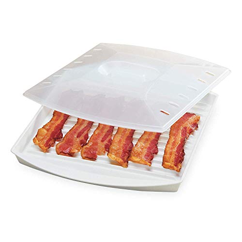 PrepSolutions Microwavable Bacon Grill, White – Nonstick, Easy-Clean Design, 1 Piece*