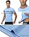 Blueleaf 2 Pack Men’s Compression Shirts Short Sleeve Cool Dry Sports Athletic Workout Undershirt Base Layer T-Shirt Tops Black + Sky Blue XL